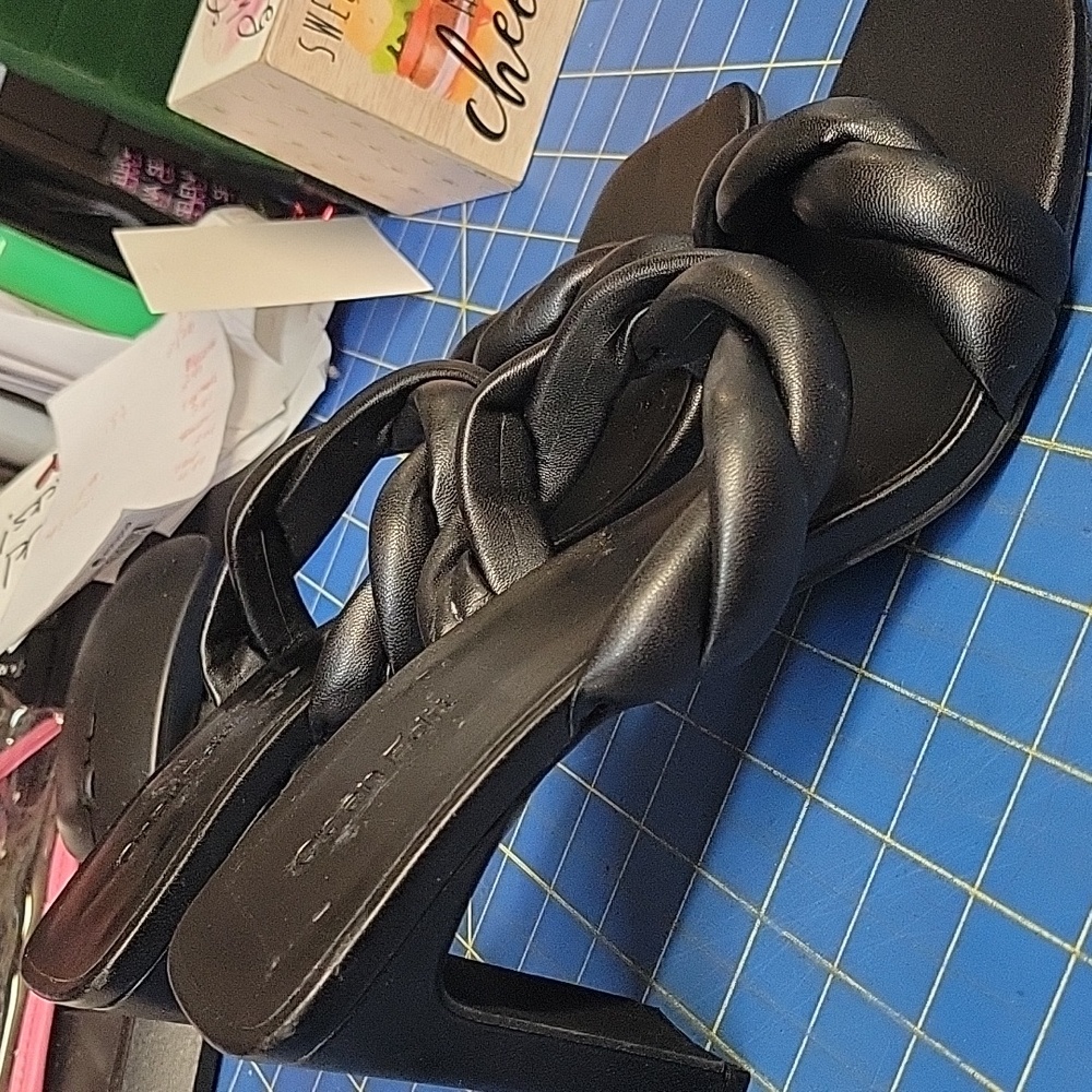 Open Edit Remmy Twist Black Heeled Sandal 10M - Picture 5 of 8